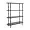 47" x 57" 3 Shelf Black Oval Wooden Shelving Unit
